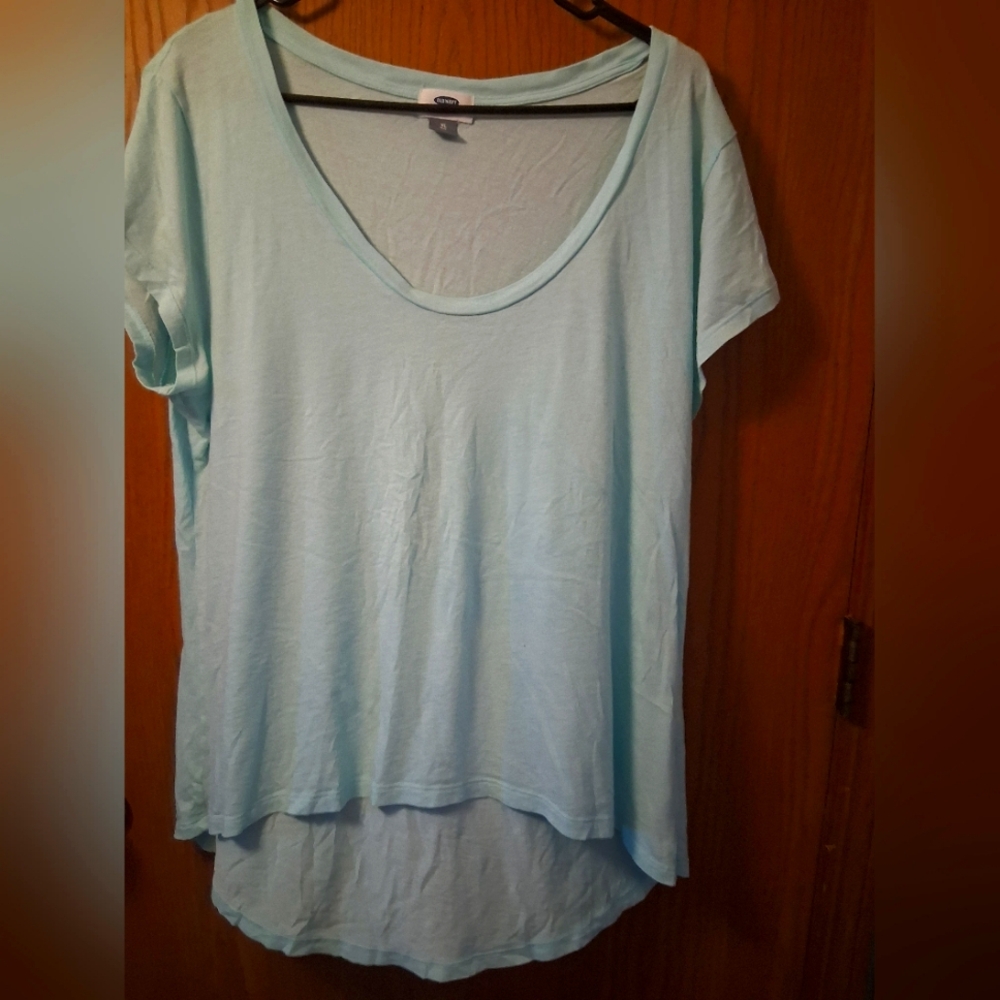 Old Navy Light Blue High Low Relaxed T-Shirt